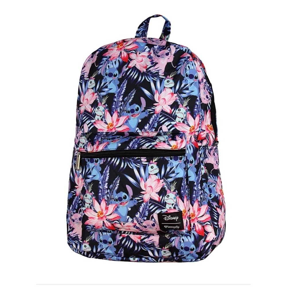 Loungefly x Lilo and Stitch Angel and Scrump Printed Canvas Large Backpack Bag